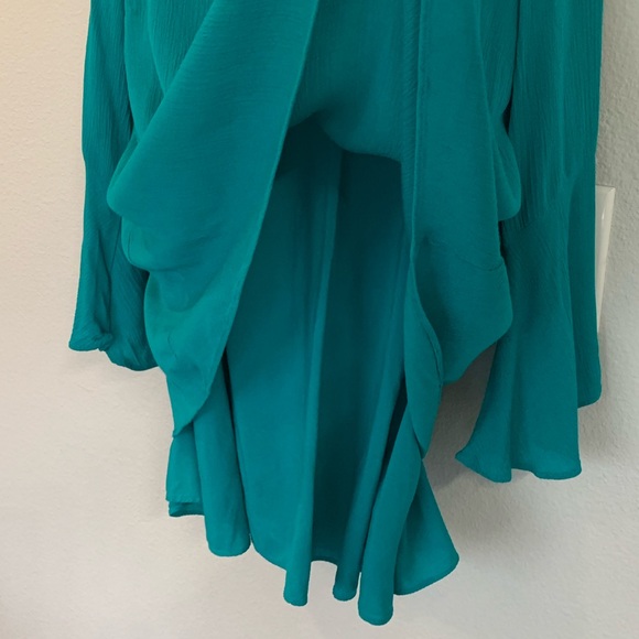 Soft Surroundings lined teal flowing blouse PXL - Picture 8 of 8